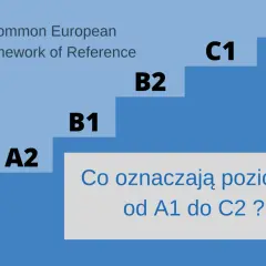 Schemat schodkowy przedstawia, jakie są poziomy angielskiego od A1 do C2 wg CEFR.