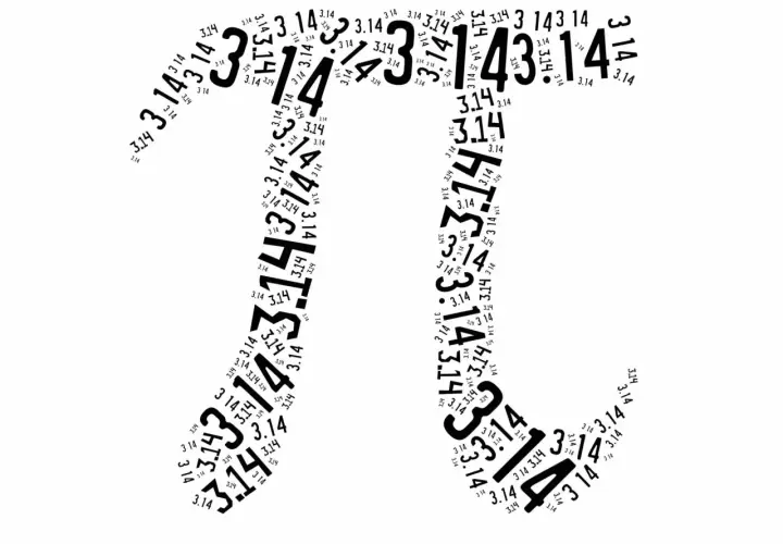 Symbol Pi utworzony z liczb 3.14.