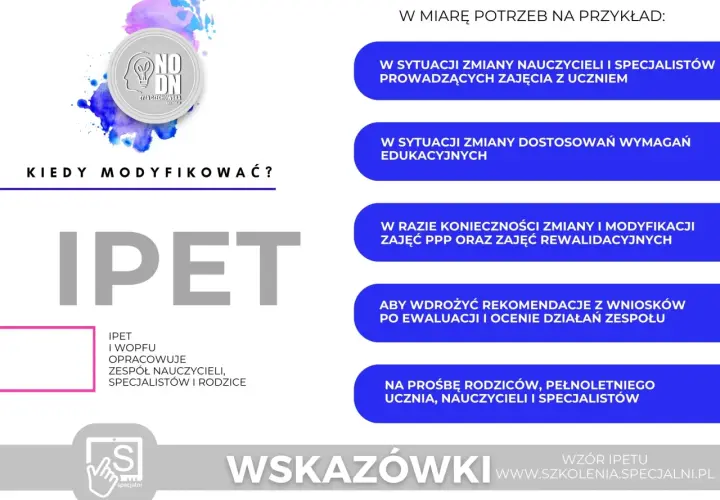 Grafika z napisem "IPET", ikoną mózgu i kolorowymi plamami.