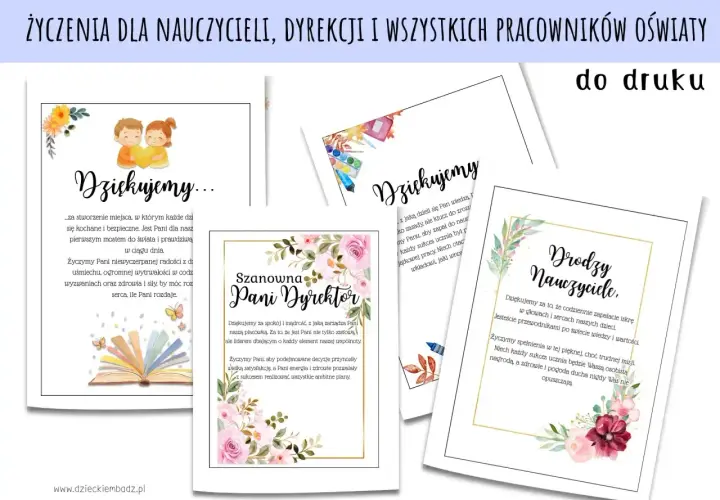 Wzruszające podziękowania dla wychowawcy, z życzeniami radości, wytrwałości i zdrowia.