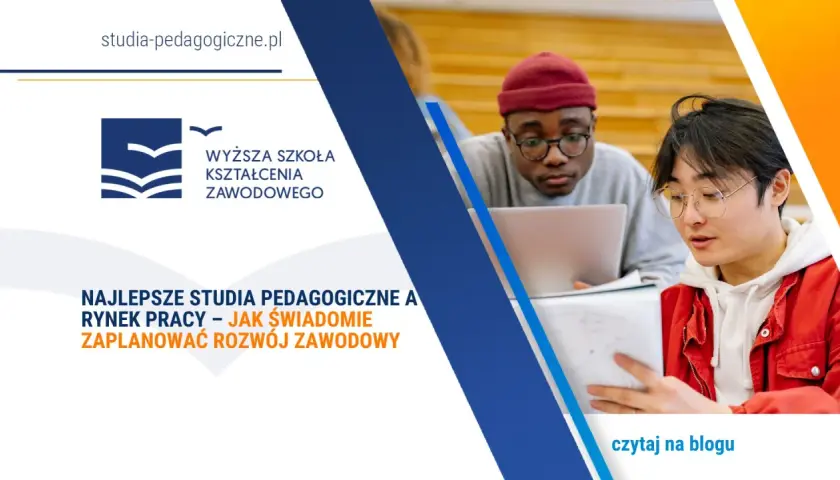 Dwóch studentów, jeden z nich czyta książkę, drugi patrzy na laptopa.