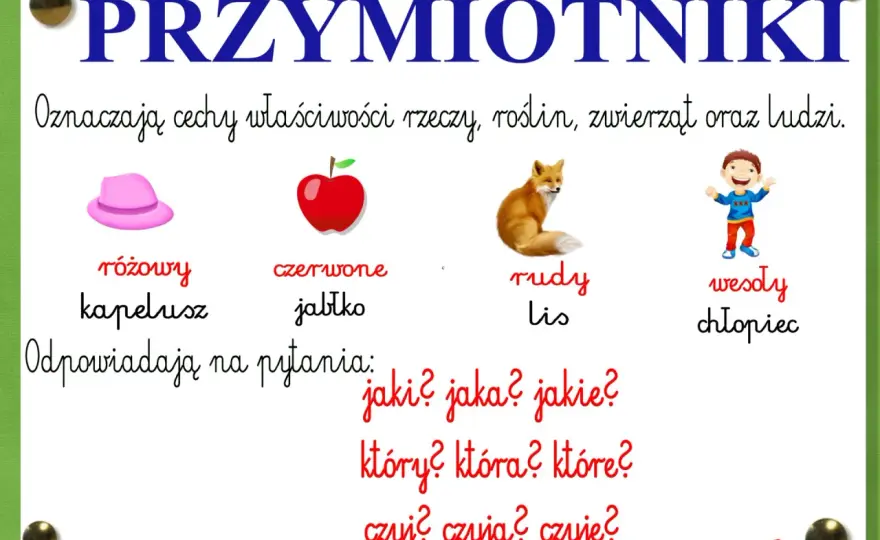 Przymiotnik - Na jakie pytania odpowiada? Rozpoznaj go łatwo!