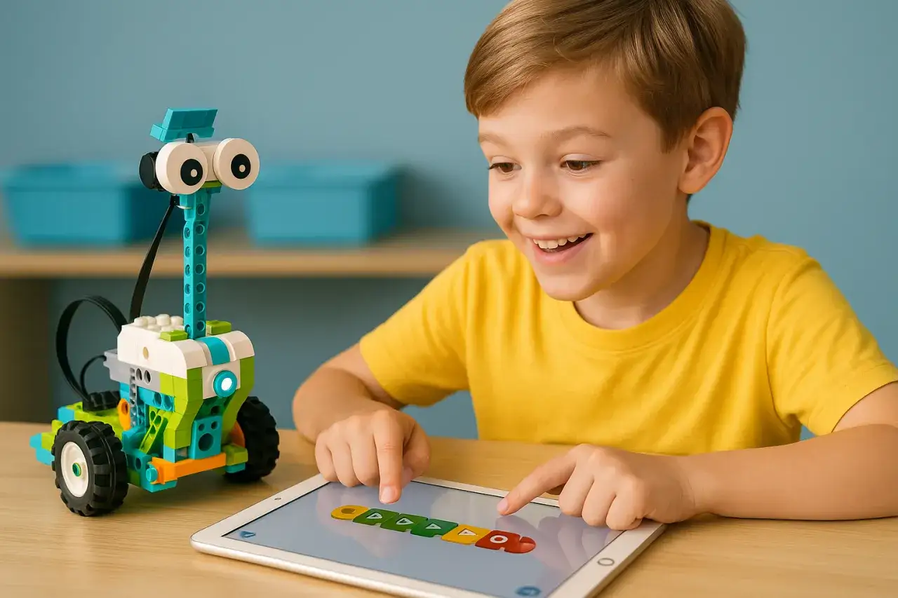 dzieci programujące roboty